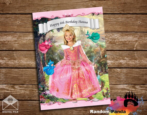 Digital Delivery, Princess Aurora Poster, Sleeping Beauty Costume Party Backdrop Il_570xn