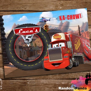 FICHIER NUMÉRIQUE, personnaliser l'affiche de camion Mack, bannière de fête d'anniversaire de voitures