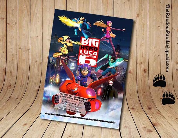 Digital Delivery, Big Hero 6 Invitation, Hiro Birthday Party Invite Il_570xn
