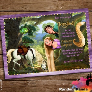 Digital Delivery, Tangled Bday Invitation, Rapunzel Birthday Party Invite