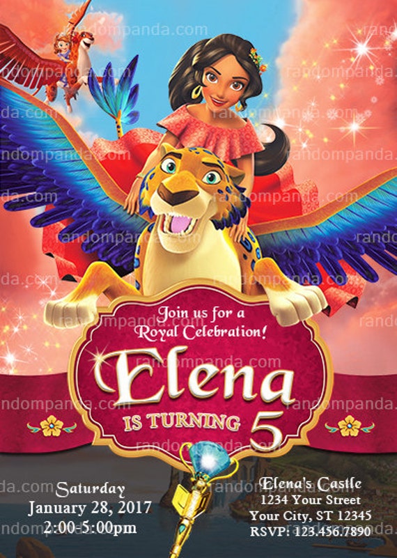 Digital Delivery, Elena of Avalor Invitation, Princess Elena Birthday Party Invite Il_570xn