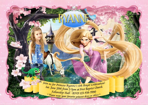 Personalize Rapunzel Invitation, Disney Princess Tangled Party, Rapunzel Invite Il_570xn