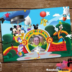 DIGITAL FILE, Cute Mickey Mouse Thank You Card, Minnie Mouse, Goofy, Daisy, Donald Duck, Pluto Thank You Note