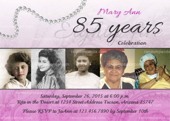 Personalize Fuchsia Milestone Party Invitation, Anniversary or Graduation Party Il_570xn