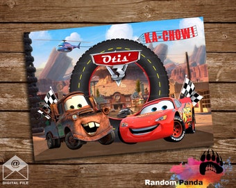 DIGITAL FILE, Lightning McQueen Bday Banner, Cars Mater Party Poster