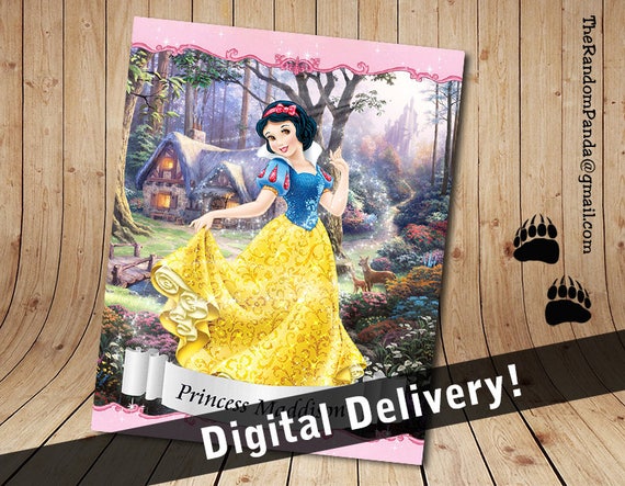 Personalize Kids Poster, Snow White Poster, Snow White Party Wall Art Il_570xn