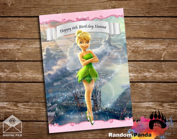 Digital Delivery, Tinkerbell Party Poster, Tink Fairy Birthday Backdrop Il_570xn