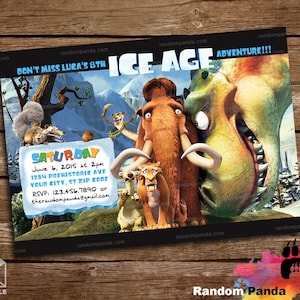 Livraison numérique, Invitation à l'âge de glace, Jurassic Dinosaur Party, Invitation à l'âge de glace