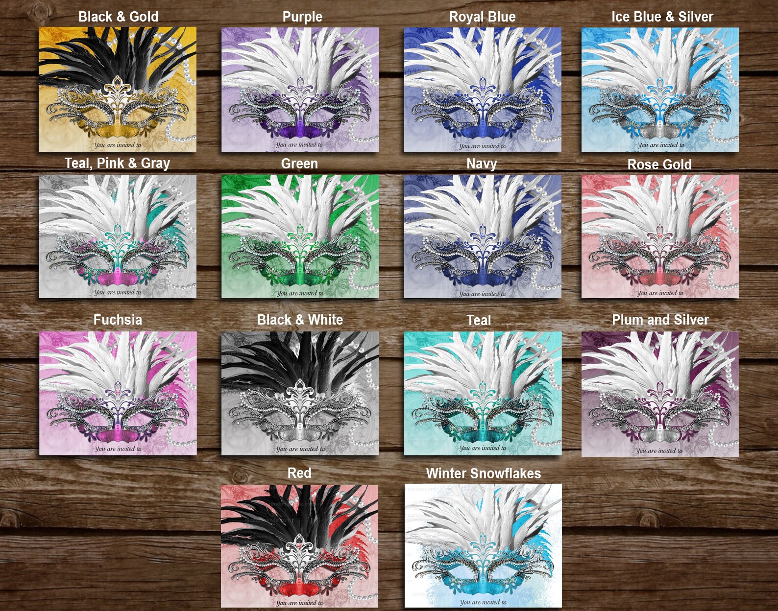 Digital Delivery Masquerade Ball Ticket Sweet 16 Party Etsy