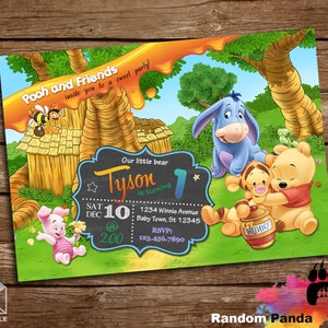 Digital Delivery, Winnie and the Pooh Baby Invitation, Tigger Birthday Party Invite