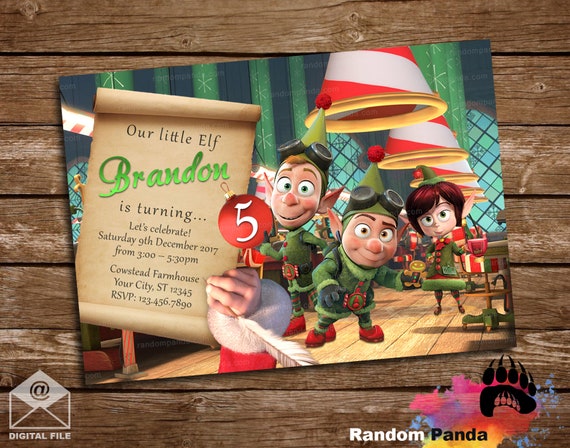 Digital Delivery, Prep and Landing Party Invitation, Elves Xmas Birthday Invite Il_570xn