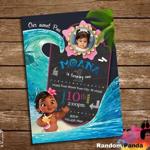 Digitale Lieferung, Baby Moana Einladung, Moana Birthday Party Invite