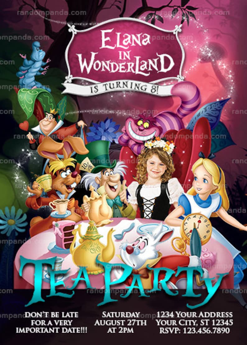 Personalize Alice in Wonderland Invitation Tea Party Alice | Etsy