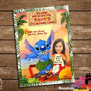 Livraison numérique, invitation drôle de Lilo et Stitch, invitation de fête BE Lilo
