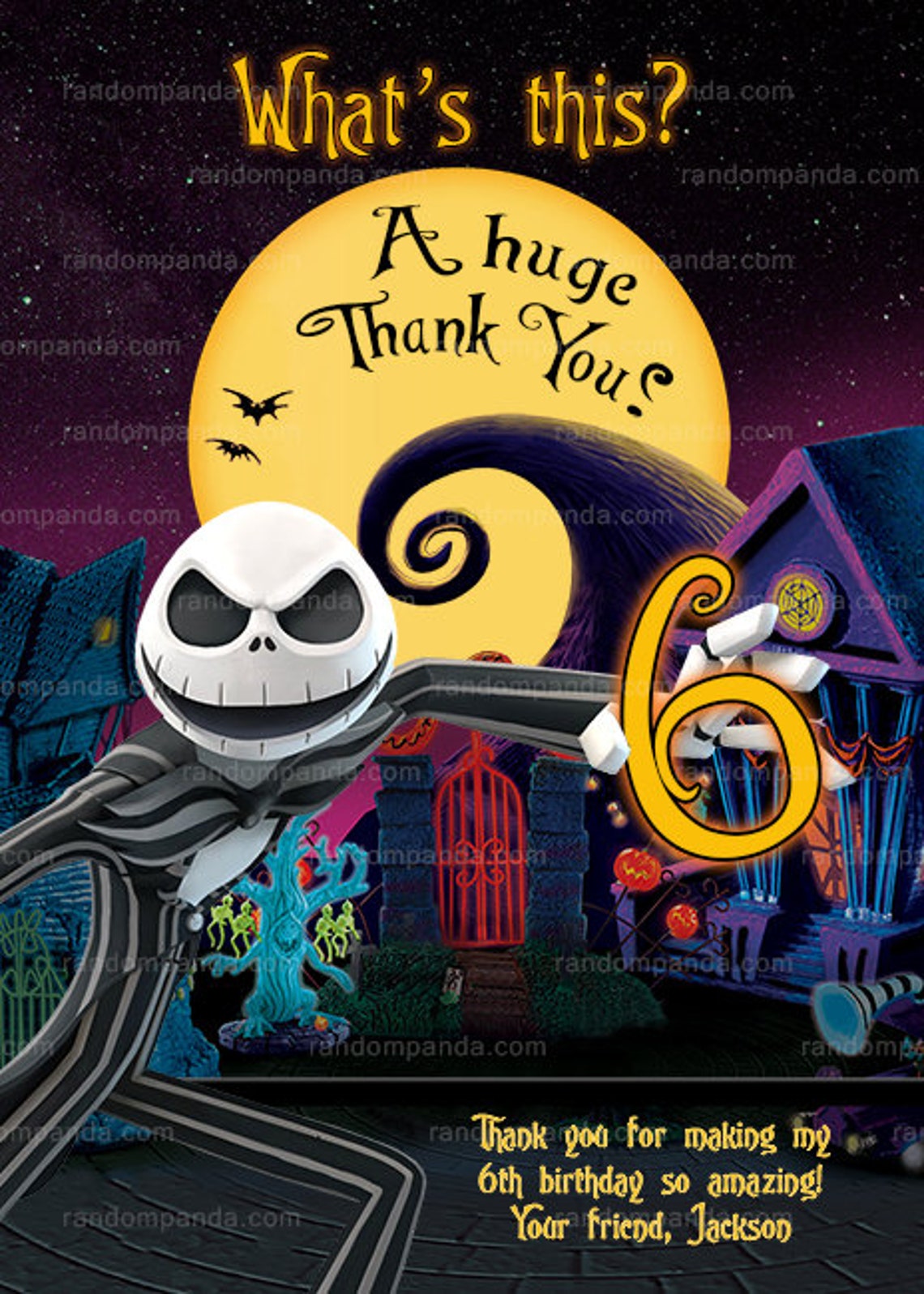 Nightmare Before Christmas Invitation Jack Skellington Party Etsy