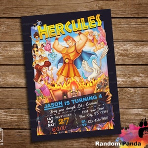Digital Delivery, Hercules Invitation, Hades Party, Hercules Invite