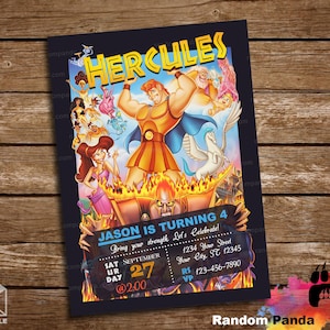 Digital Delivery, Hercules Invitation, Hades Party, Hercules Invite