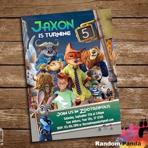 Digital Delivery, Funny Zootopia Invitation, Nick Wilde Police Invite, Zootopia Birthday Party
