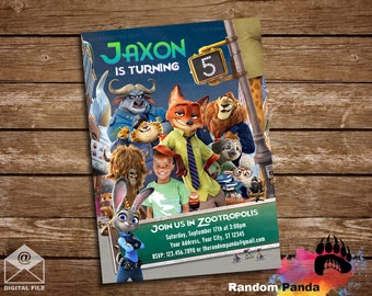 Digital Delivery, Funny Zootopia Invitation, Nick Wilde Police Invite, Zootopia Birthday Party