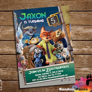 Digital Delivery, Zootopia Invitation, Zootropolis Police Invite, Zootopia Birthday Party