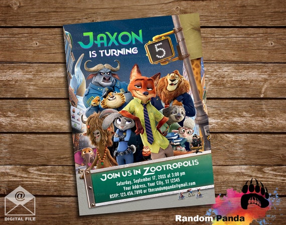 Digital Delivery, Zootopia Invitation, Zootropolis Police Invite, Zootopia Birthday Party Il_570xn