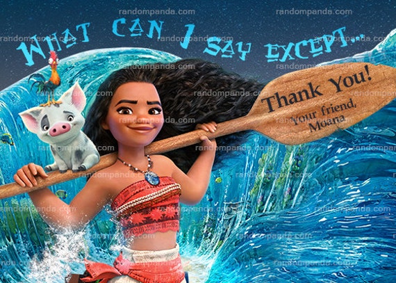 Digital Delivery, Moana Thank You Card, Maui Birthday Party Thanks Note Il_570xn