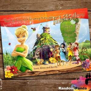 Digital Delivery, Tinkerbell Thank you Card, Tinkerbell Fairy Garden Thank you Note