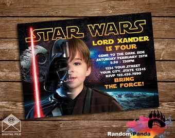 Digital Delivery, Funny Darth Vader Invitation, Star Wars Party Invite