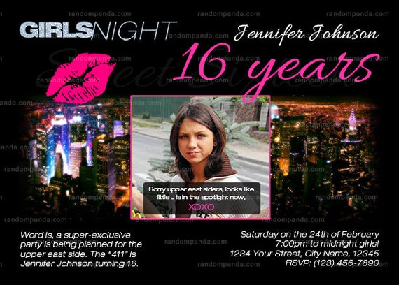 Personalize Girls Night Out Invitation, Sweet 16 Party, Graduation Invite Il_570xn