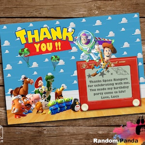 Livraison numérique, carte de remerciement Toy Story, note de remerciement Buzz Lightyear
