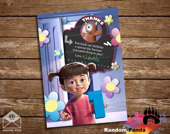 Digital Delivery, Monsters Inc Thank you Card, Boo Party, Monsters Inc Birthday Thanks Note Il_570xn