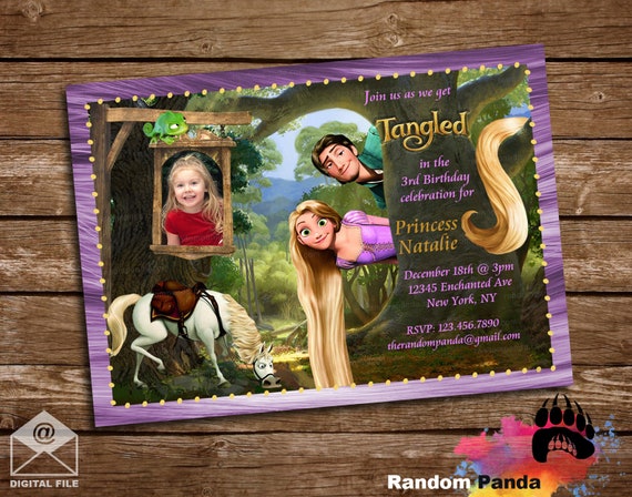 Digital Delivery, Personalize Tangled Invitation, Rapunzel Party, Tangled Birthday Invite Il_570xn