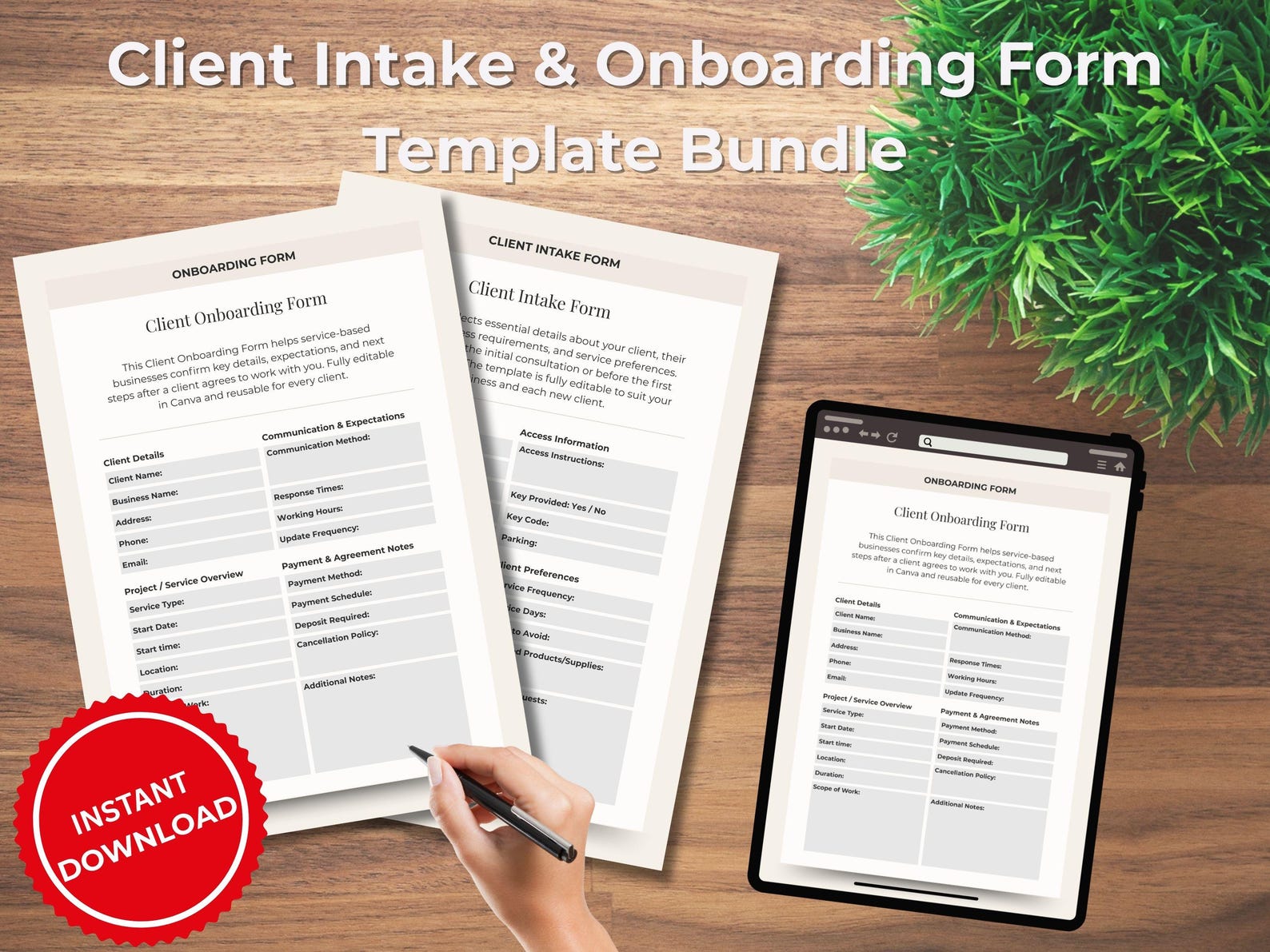 Client Intake & Onboarding Form Bundle | Editable Canva Templates for ...