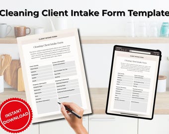 Client Intake Form for Cleaning Business | Editable Service Form | Printable Information Sheet