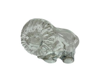 Vintage Skruf Crystal Lion by Lars Hellsten