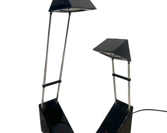 Lámparas de escritorio estilo Memphis – Juego de 2 – Iluminación escultural posmoderna – Diseño de los años 80