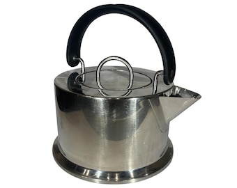 Bodum Osiris Kettle, Carsten Jørgensen Stainless Steel, 1980s Italian Postmodern Design