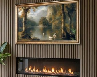 Cornice porta TV color oro antico realizzata a mano – Compatibile con Samsung The Frame, Hisense Canvas TV, TCL (2021–2025, LS03A, LS03B, LS03C, LS03D, LS03FA)