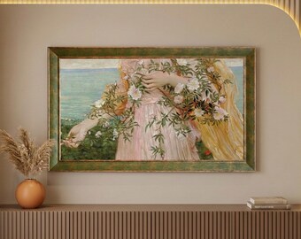 Cornice TV personalizzata LISBONA, cornice TV fatta a mano, cornice per TV Samsung 2021-2025, cornice decorativa, cornice TV Samsung