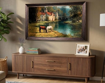 TV-Rahmen für Ihren Samsung Frame Tv, handgefertigter moderner und rustikaler Tv-Rahmen für TCL NXT Frame, Hisense Canvas Tv, dekorative Lünette