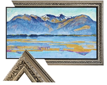 Cornice TV personalizzata in argento PRAGA, cornice TV fatta a mano, cornice per TV Samsung 2021-2025, cornice decorativa, cornice TV Samsung