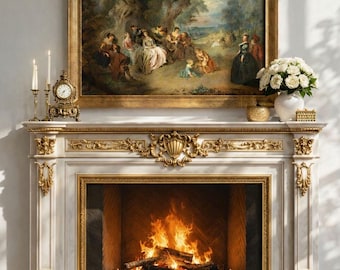 Cornice porta TV LISBON Gold realizzata a mano – Compatibile con Samsung The Frame, Hisense Canvas TV, TCL (2021–2025, LS03A, LS03B, LS03C, LS03D, LS03FA)