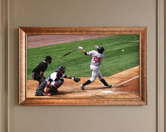 Cornice porta TV LISBON Gold realizzata a mano – Compatibile con Samsung The Frame, Hisense Canvas TV, TCL (2021–2025, LS03A, LS03B, LS03C, LS03D, LS03FA)