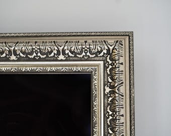Cornice TV personalizzata in argento PRAGA, cornice TV fatta a mano, cornice per TV Samsung 2021-2025, cornice decorativa, cornice TV Samsung