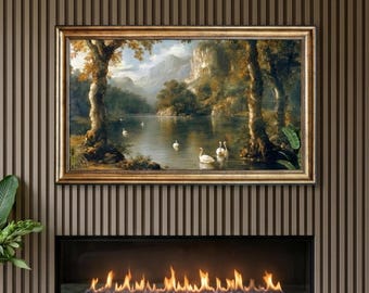 Cornice porta TV color oro antico realizzata a mano – Compatibile con Samsung The Frame, Hisense Canvas TV, TCL (2021–2025, LS03A, LS03B, LS03C, LS03D, LS03FA)