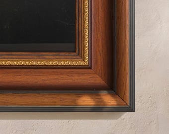 Cornice TV personalizzata MADRID, cornice TV Samsung, cornice TV fatta a mano, cornice TV in noce marrone, compatibile con TV Hisense Canvas, TCL NXT Frame, LG