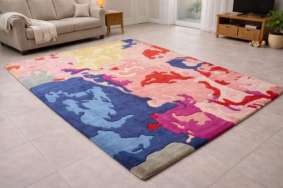 Royal colllection hand tufted modern/abstract rugs: Newzealand wool