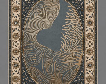 Traditional Hand Tufted Wool Area Rug | Persian Inspired Living Room Carpet