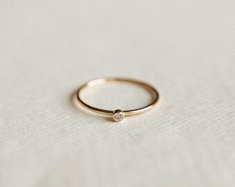 Hammered Stacking Ring 14k Gold Filled Dainty Thin Ring Minimalist ...
