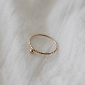 Ball Stacking Ring - 14k Gold Filled Dainty Thin Ring - Minimalist Simple Everyday Ring